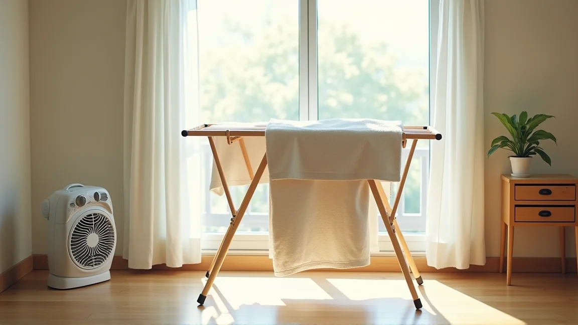 風通しのよい部屋で干している夏用の寝具