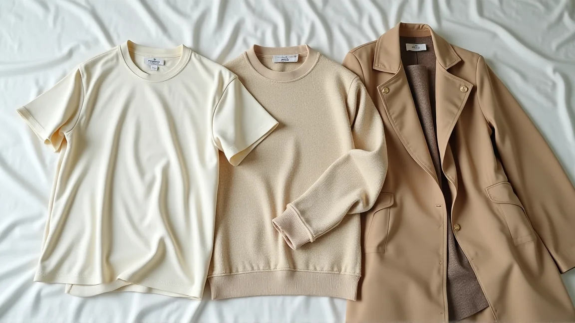 気温帯ごとの秋服を並べて比べたところ