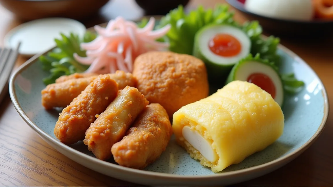 しっかり火を通した弁当のおかずを並べた様子