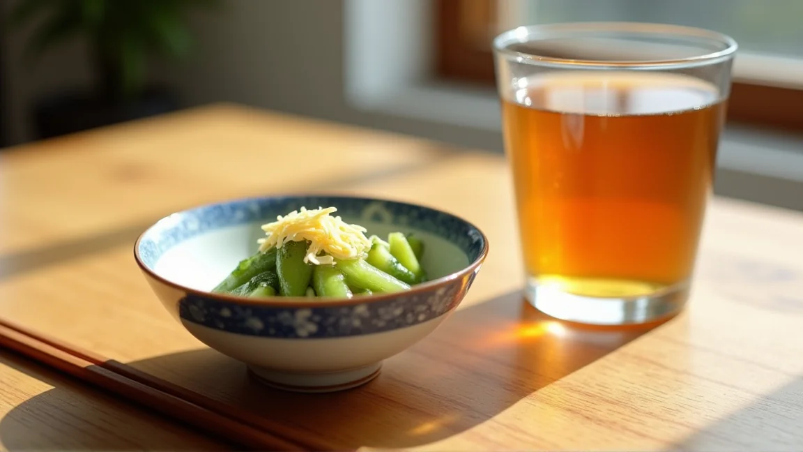 きゅうりの浅漬けを器に盛った夏の食卓