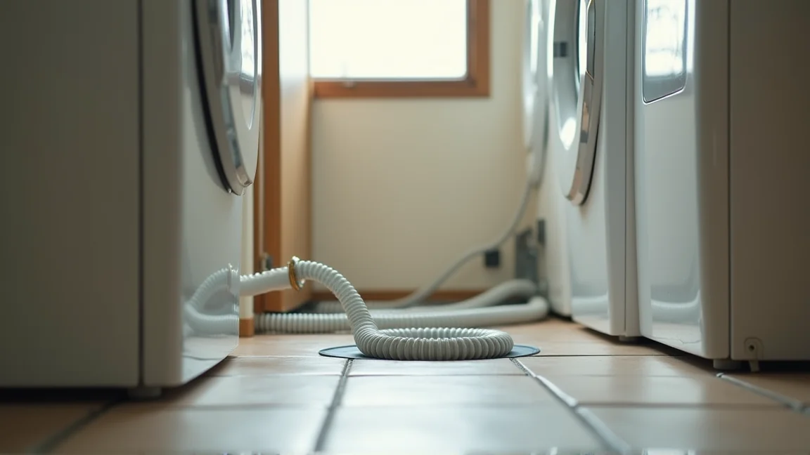 洗濯機の排水ホースと床の排水口まわり