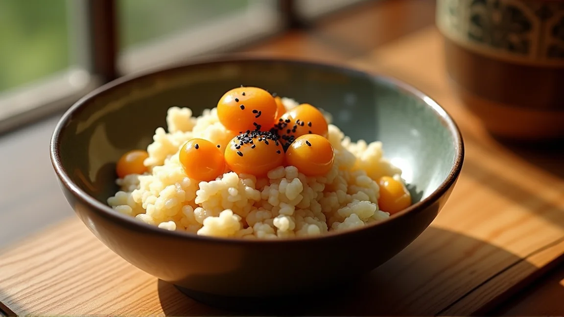 炊きあがった栗ご飯の茶碗