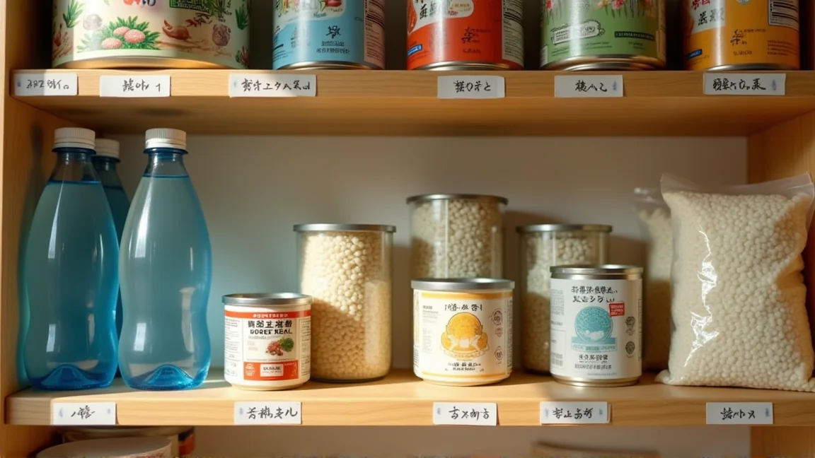 日付順に並べたローリングストックの棚