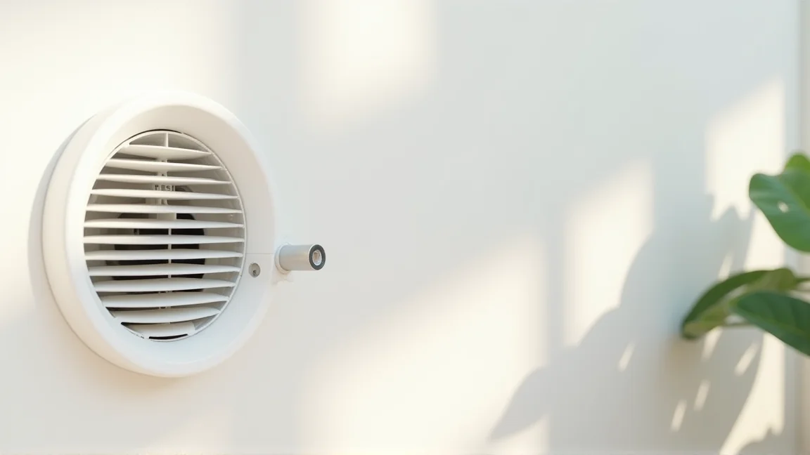 壁の給気口のフィルターを外して掃除する様子