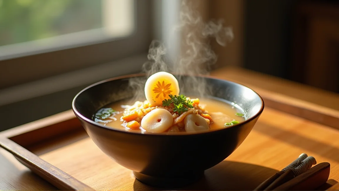食卓に並んだおでんの器と大根