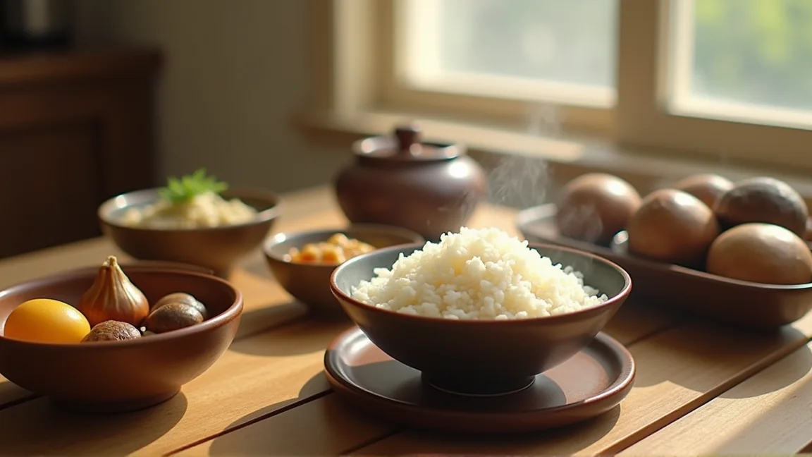 秋の旬の食材が並んだ食卓