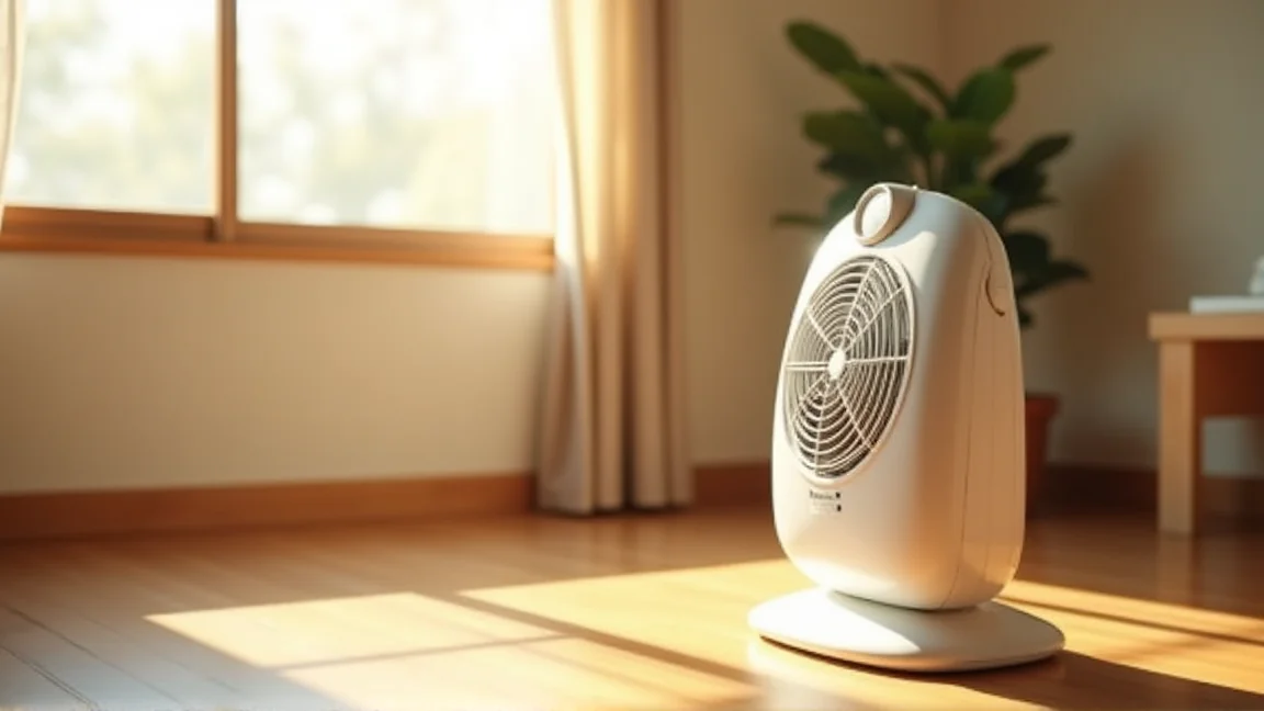 掃除を終えてリビングに置かれた石油ファンヒーター