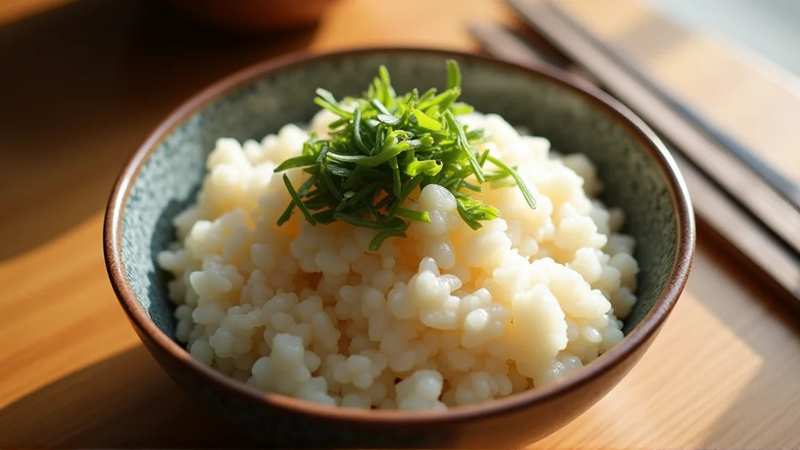 とろろをかけた温かいご飯