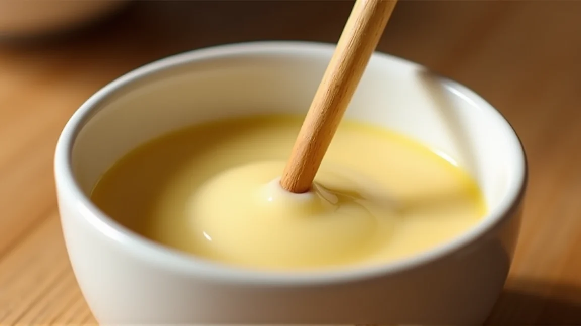 竹串を刺して火の通りを確かめる茶碗蒸し