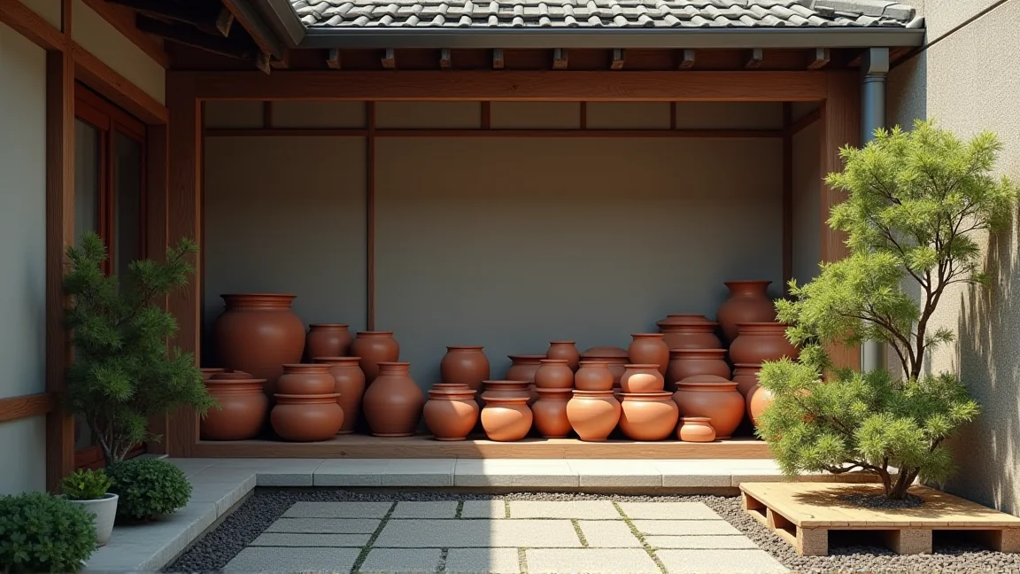 片付けを終えた冬の庭の一角