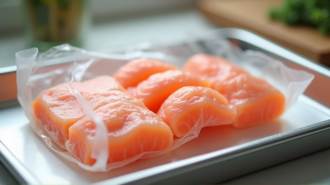 1本ずつラップで包んで保存袋に入れたたらこ