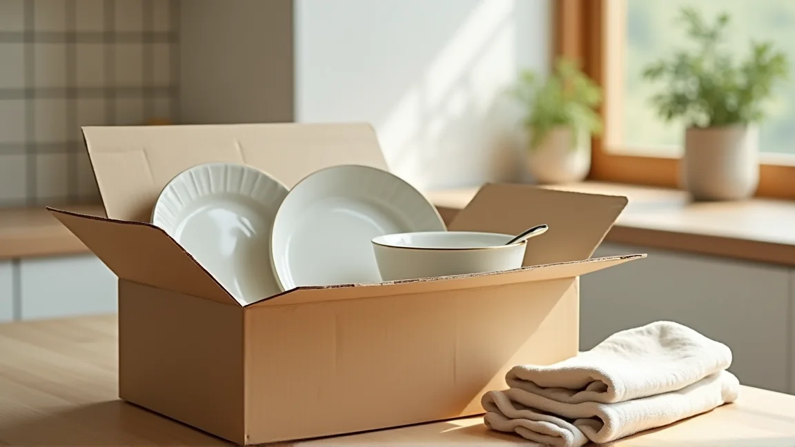 箱に入ったままの頂き物の食器を入れた保留用の箱