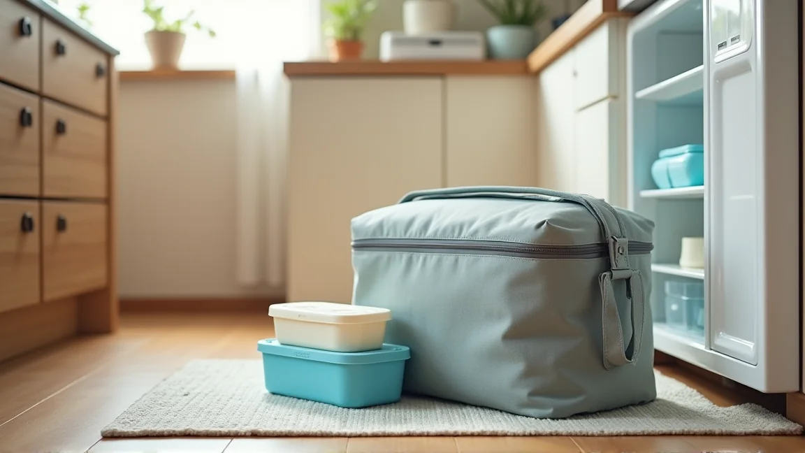 掃除のあいだ食品を移しておく保冷バッグと保冷剤