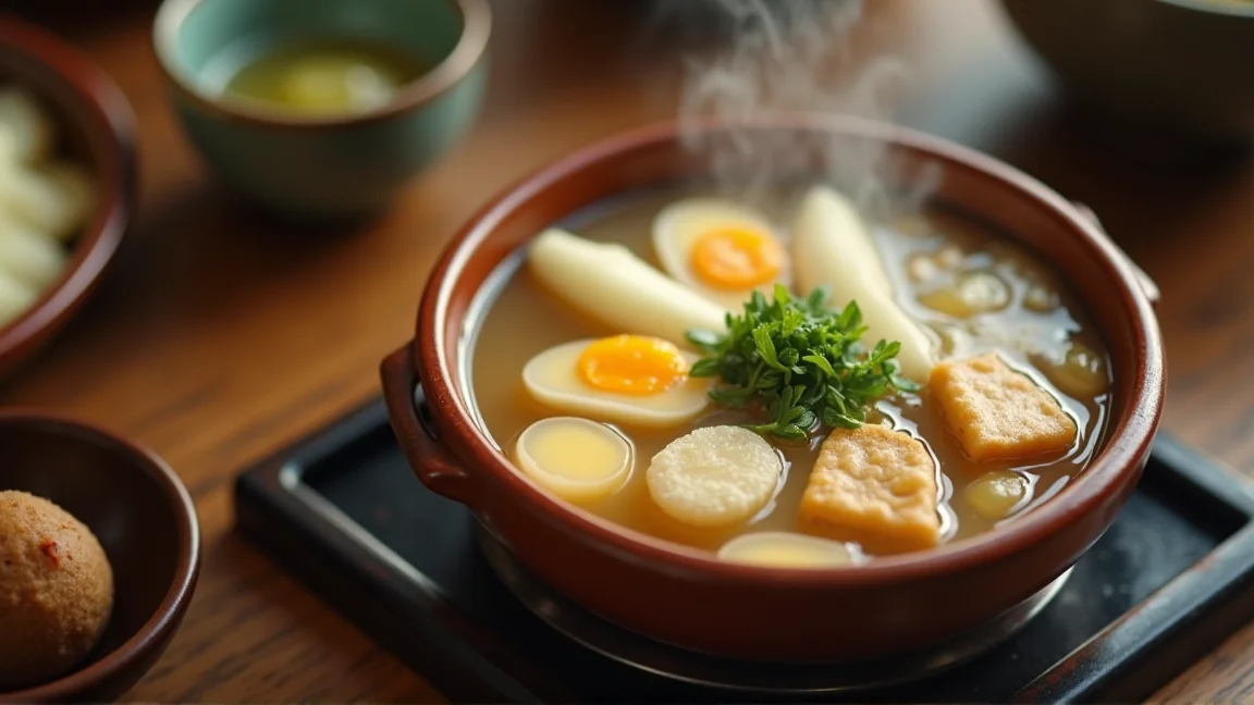 弱火で静かに煮える澄んだ出汁のおでん