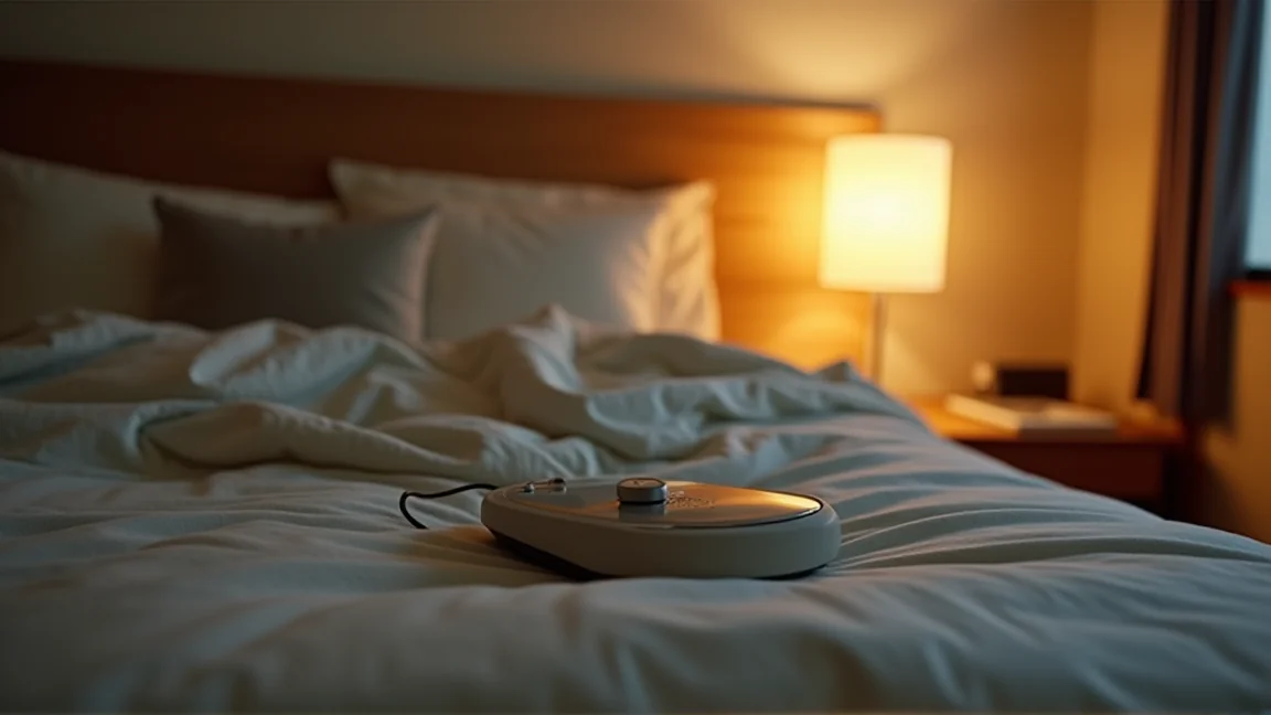 スイッチを切って布団の外に置いた電気毛布のコントローラー