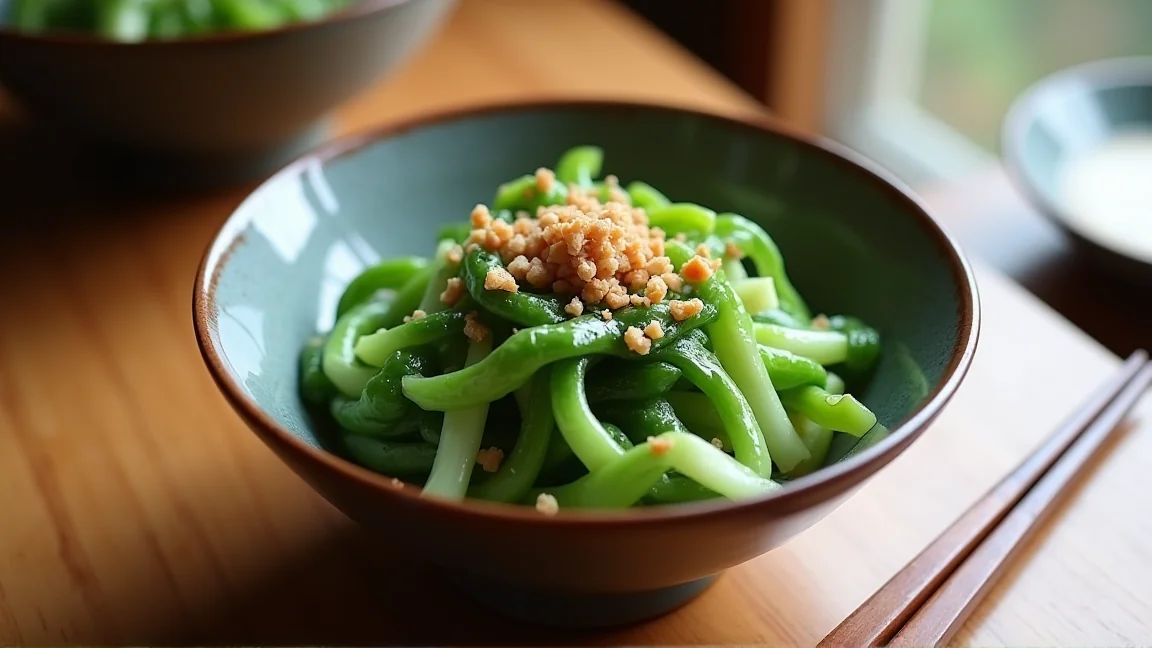鮮度を保った小松菜で作ったおひたし