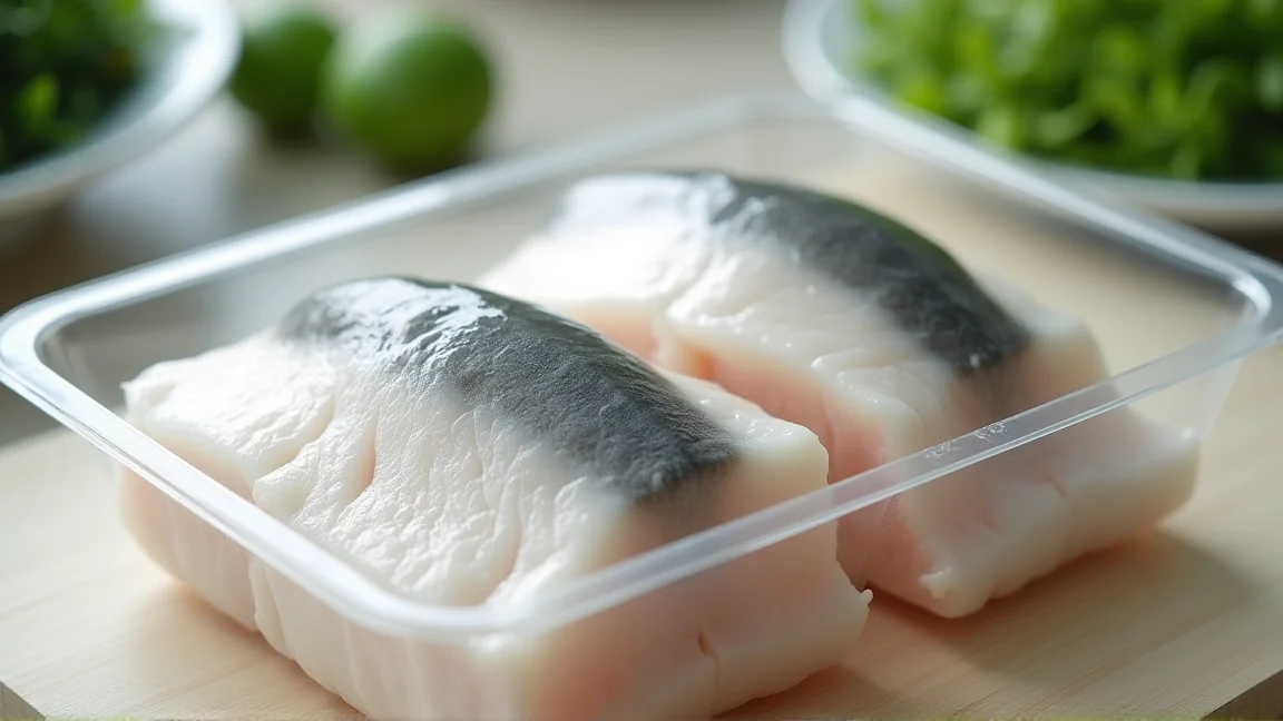 パックに入った生だらの切り身