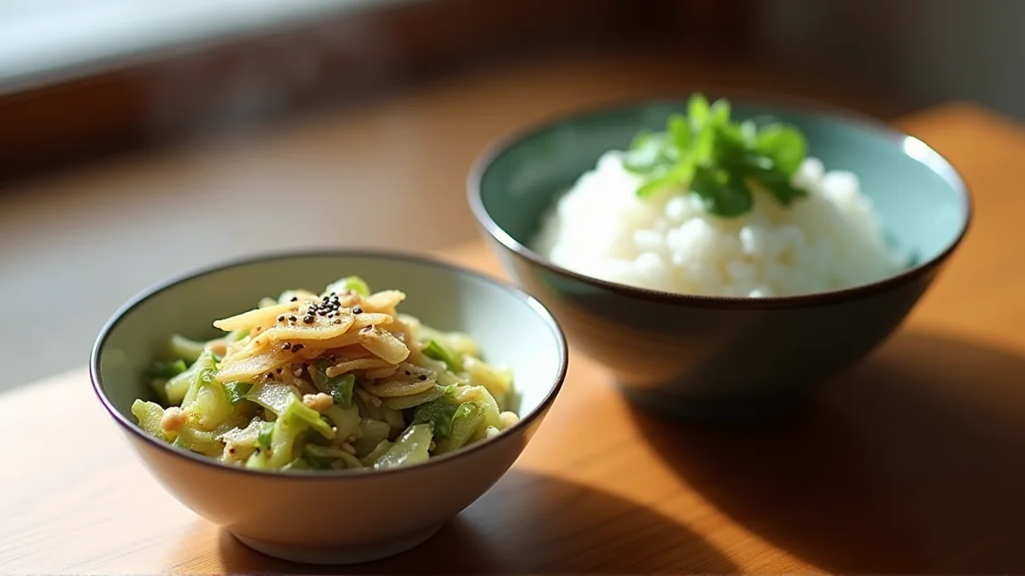 じゃことごまを合わせた大根の葉のふりかけと菜飯