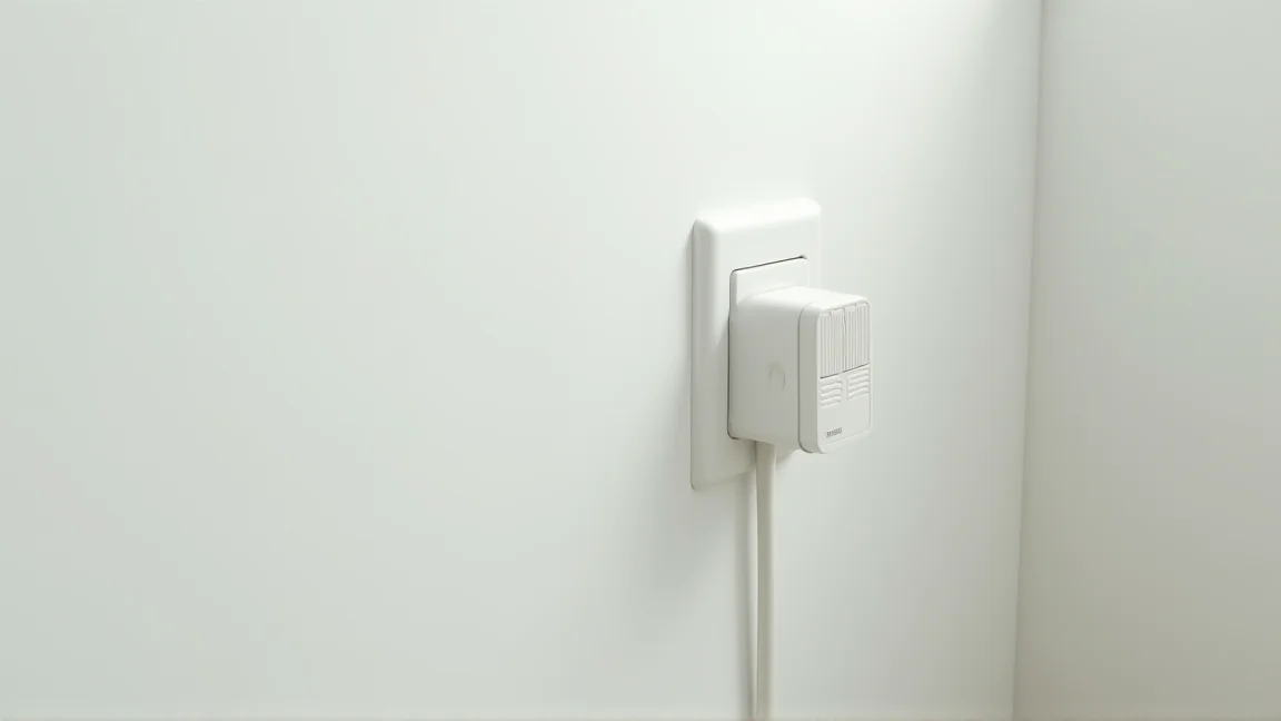 トイレの壁のコンセントに差した、便座の電源プラグ