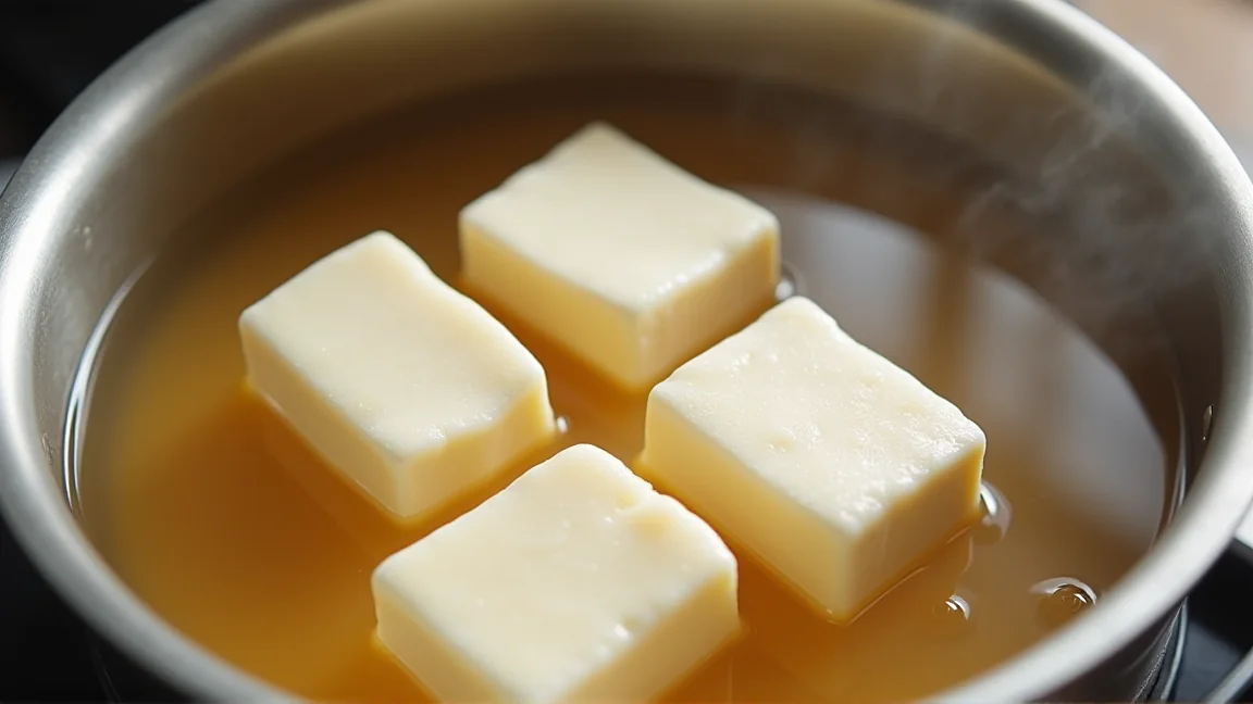 鍋の煮汁に浸かった高野豆腐