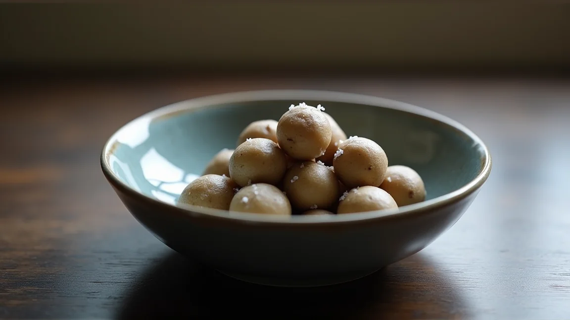 小皿に盛った塩ゆでのむかご