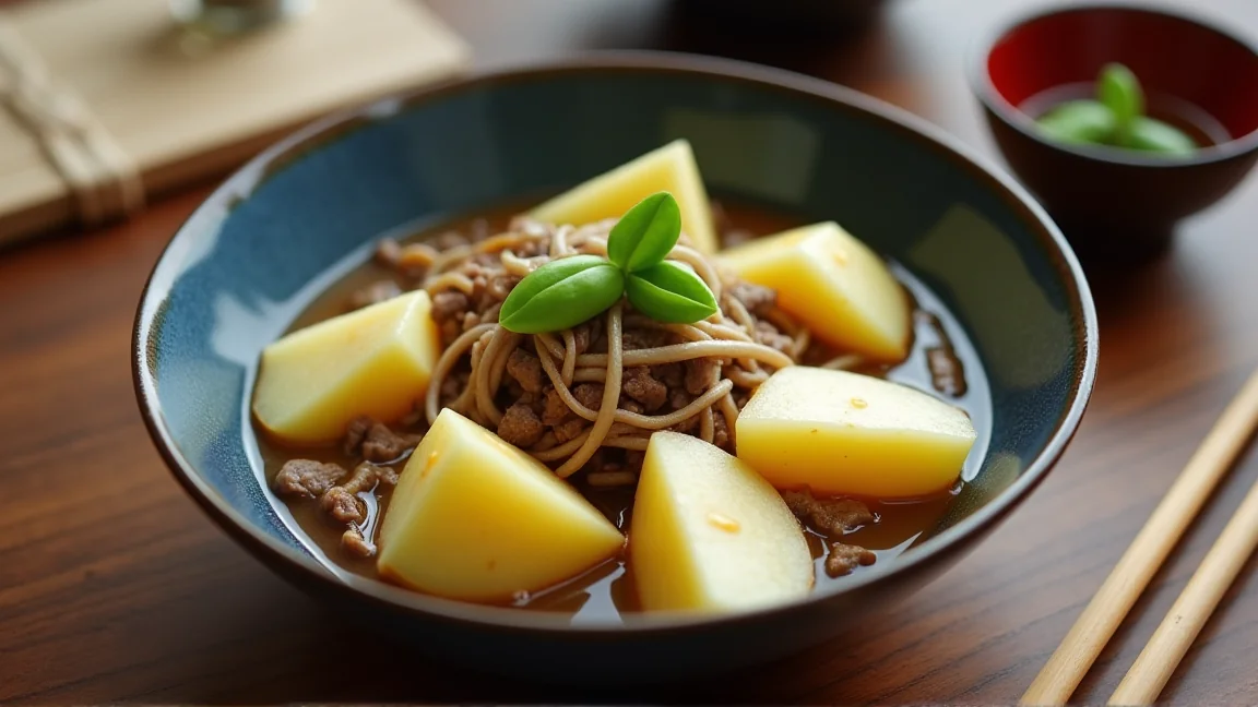しらたきを入れて煮た肉じゃが