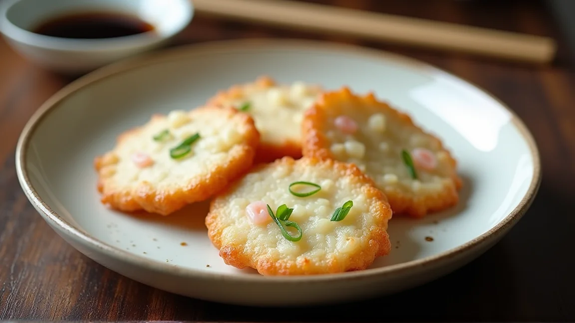 両面をこんがり焼いた大根もちと、つけだれ