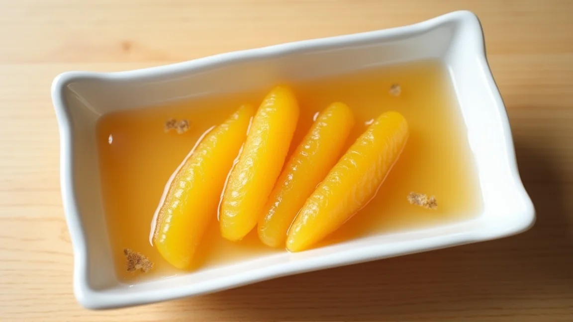 だしの漬け地にひたして冷蔵庫で味をなじませる数の子