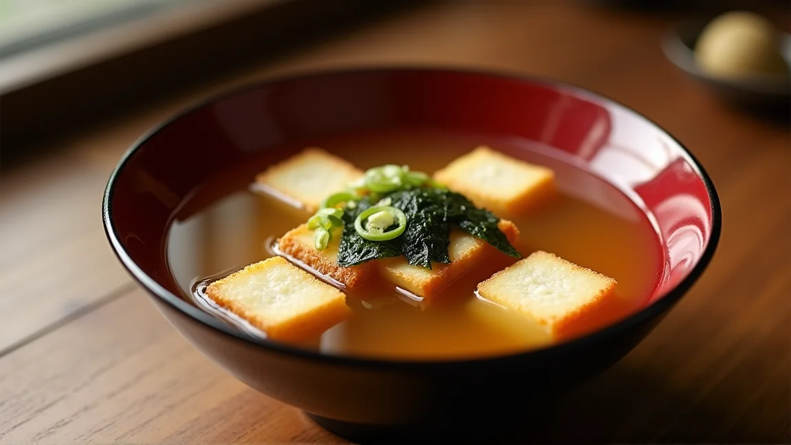 凍ったまま入れた厚揚げの味噌汁