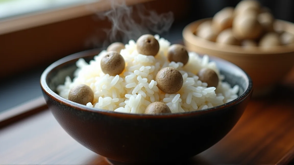 むかごご飯の下処理と炊き方のイメージ画像