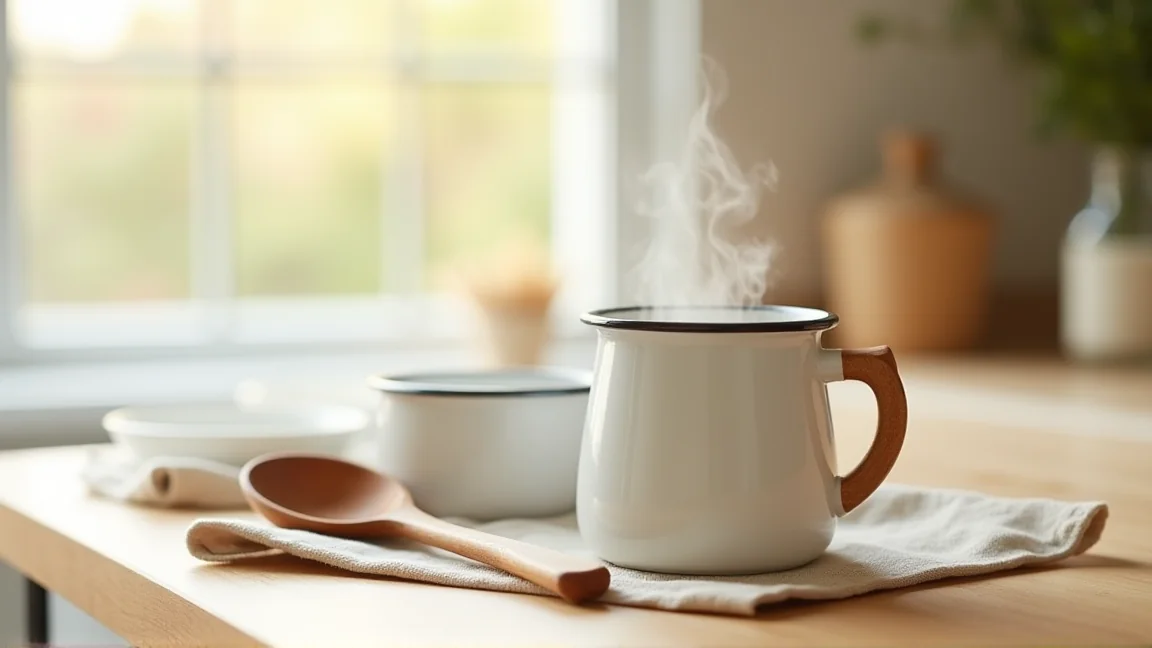ホットミルクに膜が張らない温め方のイメージ画像