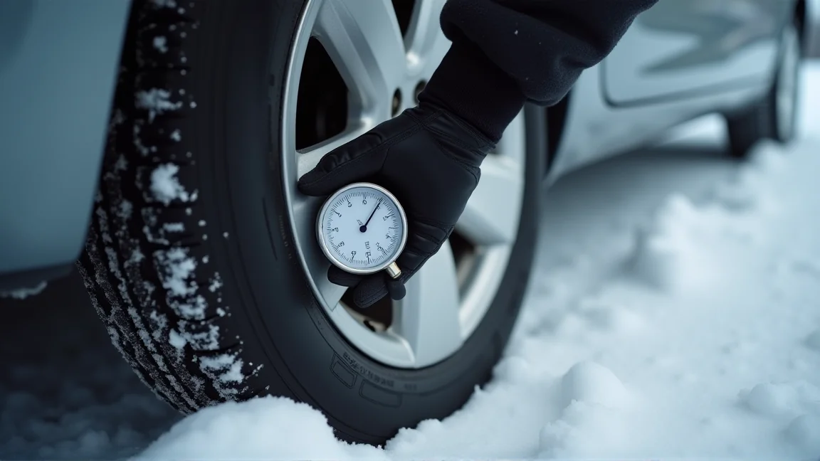 冬に車のタイヤの空気圧が下がる目安のイメージ画像