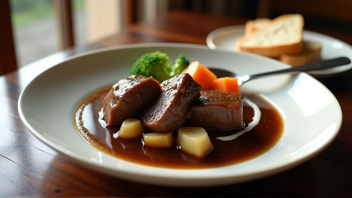 ビーフシチューの肉を柔らかくする部位と煮込み時間のイメージ画像